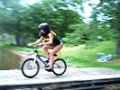 Girl on bicycle + ramp = FAIL!