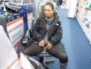 Filthy bitch pees in department store.