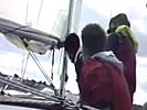 Dude gets knocked out by sailboat boom.