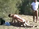 Public sex fantasy of young couple spoiled by wanking grandpa