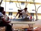 Jumping over table results in simultaneous faceplant.