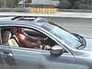 Sicko gets caught jerking while driving his car on the highway. WTF!