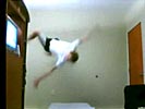 Dorm room wall flip gone bad.