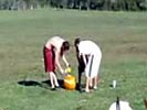 Pumpkin explodes in kid's face during thanksgiving celebration.