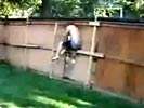 Drunk moron vs fence.