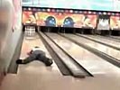 Narcoleptic bowler passes out on the bowling alley. 	